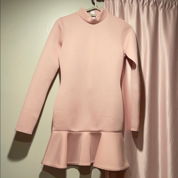 NEW Pink Turtleneck Flare Dress - Picture 1 of 5
